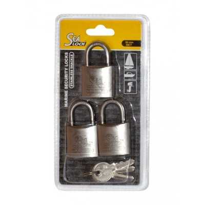 Set 3 SeaLock Arch padlocks 30 mm Shackle H.17mm 3 keys N60443503806