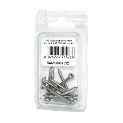 DIN7981 A2 Stainless Steel Cylindrical head self-tapping screws 4.2x38mm 10pcs N44590007532