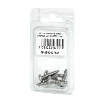 DIN7981 A2 Stainless Steel Cylindrical head self-tapping screws 5.5x25mm 6pcs N44590007551