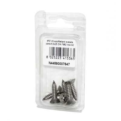 A2 DIN7982 Stainless steel flat self-tapping countersunk screws 6.3x25mm 6pcs N44590007647