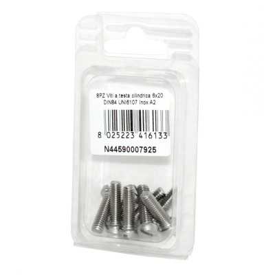 A2 DIN 84 UNI 6107 Stainless steel Cylindrical Head Screws 6x20mm 8pcs N44590007925