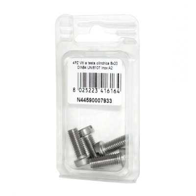 A2 DIN 84 UNI 6107 Stainless steel Cylindrical Head Screws 8x20mm 4pcs N44590007933