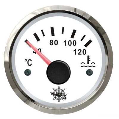 Osculati Indicatore Temperatura Acqua Scala 40-120°C 12/24V Quadrante Bianco Lunetta Lucida OS2732208-18%