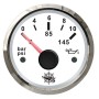 Osculati Oil Pressure Gauge Scale 0-10bar 12/24V White Dial Glossy bezel OS2732211