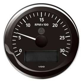 VDO ViewLine 3000 RPM Black Tachometer 12/24V 85mm OS2758000 VDO ViewLine 3000 RPM Black Tachometer 12/24V 85mm OS2758000