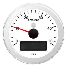 VDO ViewLine 5000 RPM White Tachometer 12/24V 85mm OS2748002 VDO ViewLine 5000 RPM White Tachometer 12/24V 85mm OS2748002