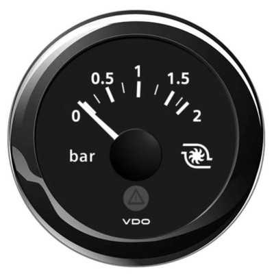 VDO Indicatore Pressione del turbo 0-2 bar 12/24V 52mm Nero ViewLine OS2759701-18%