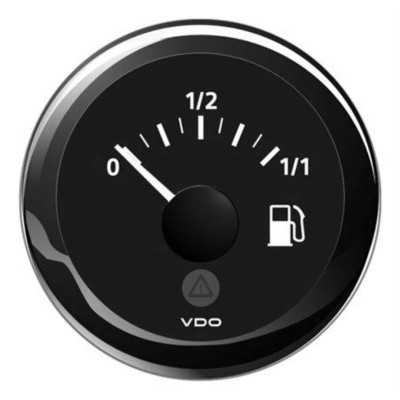 VDO ViewLine Black Fuel Level Gauge 10/180 Ohm 12/24V 52mm OS2758201