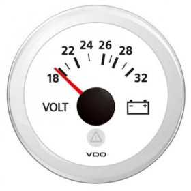 VDO ViewLine Voltmeter 18/32V White Dial 52mm OS2748701 VDO ViewLine Voltmeter 18/32V White Dial 52mm OS2748701