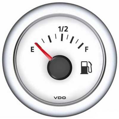 VDO Indicatore livello Carburante 10/180 Ohm 12/24V 52mm Bianco ViewLine OS2748201-18%