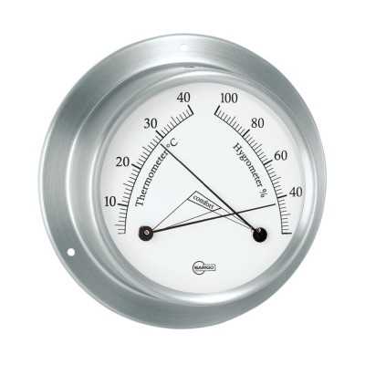 Barigo Sky Satin-finished Stainless Steel Hygrometer Thermometer 110x32mm OS2898501