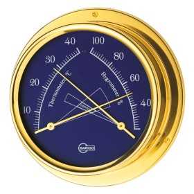 Barigo Regatta Polished brass Hygro-Thermometer 100x120mm Blue Dial OS2836523 Barigo Regatta Polished brass Hygro-Thermometer 100x120mm Blue Dial OS2836523