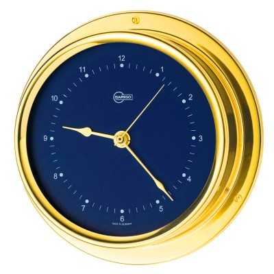 Barigo Regatta Polished brass Quartz Clock 100x120mm Blue Dial OS2836521
