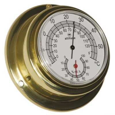 Altitude 842 Polished brass Hygrometer/Thermometer 95xh40mm 70mm Dial OS2875003