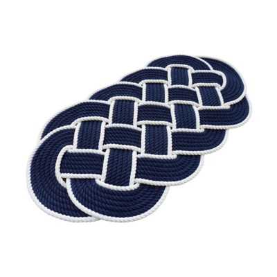 Tappeto ovale in corda ritorta 600x330mm Color Blu e Bianco FNI0808985-30%