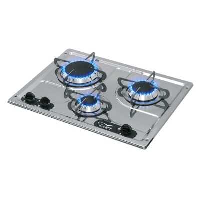 Polished Stainless Steel Burny 3 Flush-in Gas Stove 3 Burners 470x360mm MT1504553