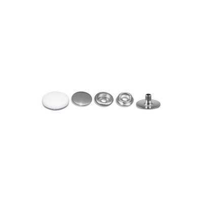 Stainless steel snap fasteners coated with white nylon A+B OS1030411