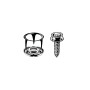 Nickel-plated brass fastener for carpet Male part OS1030600