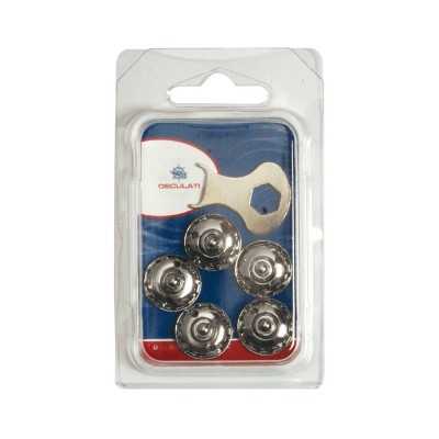 Loxx stainless steel male snap fastener with knurled ring 5 piece blister pack OS1044451