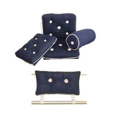 Waterproof Cotton Cushion with Backrest 430x750mm Blue OS2443021