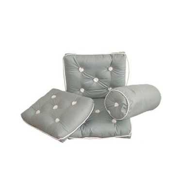 Waterproof Cotton Cushion with Backrest 430x750mm Grey OS2443026