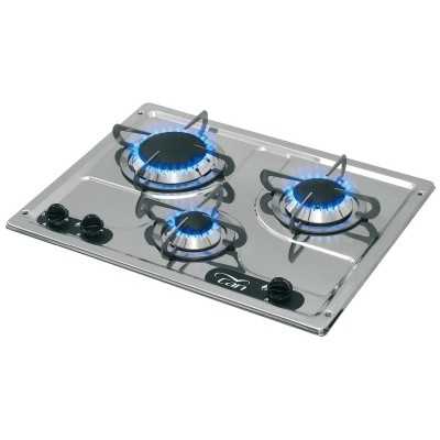 Can Stainless steel flush mount hob unit 3 burners 470x360mm OS501014