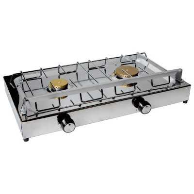 Two burner cooker made of mirror polished stainless steel 50x31x10cm OS5028100