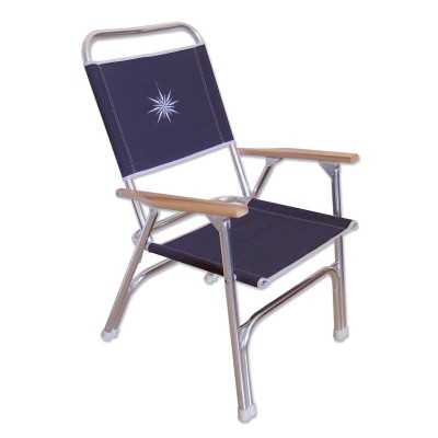 Blue Navy Aluminium Folding Chair with Wind rose 60x90x45cm TRD1775151