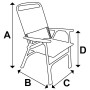 Blue Navy Aluminium Folding Chair with Wind rose 60x90x45cm TRD1775151