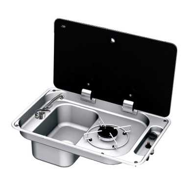 Cooktop with lid 1 Burner Left sink 53x34cm OS5080505