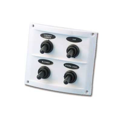 White ABS Panel 4x10A Waterproof Switches 4 Fuses 100xh90mm MT2102644
