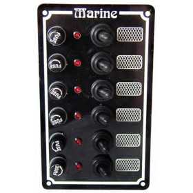 Anodized aluminium panel with 6x10A switches 6 fuses 6LED N50423727722