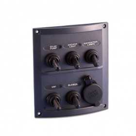 Switch panel 12V 10A 5 Switches + Cigarette lighter Black 110x125mm N50423727737