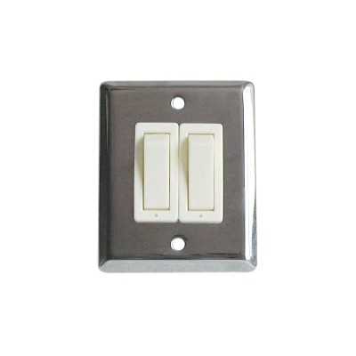 64x51mm Stainless steel electrical panel with 2 switches N51323727163
