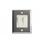 64x51mm Stainless steel electrical panel with 2 switches N51323727163