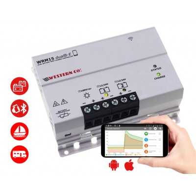 Western WRM15 DualB-E Charge Controller 12-24V 15A MPPT 2 Outputs Battery N52830550105