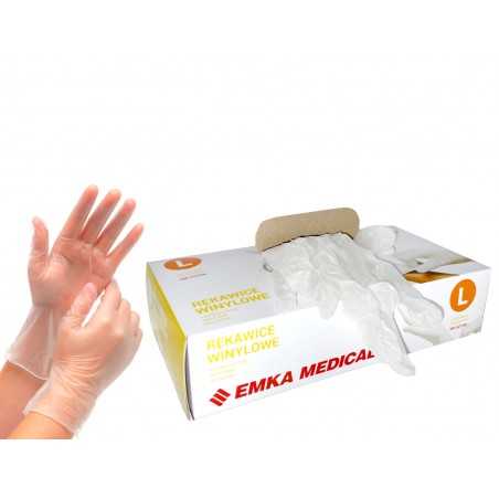 EMKA Disposable Medical & PPE Vinyl Gloves CE2777 Size L 100pcs N71547617583
