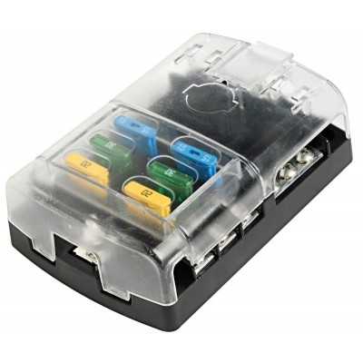 Polycarbonate fuse holder box 6 seats for standard fuses OS1418306