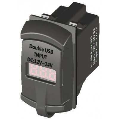 12/24V power outlet with double USB and voltmeter OS1419561