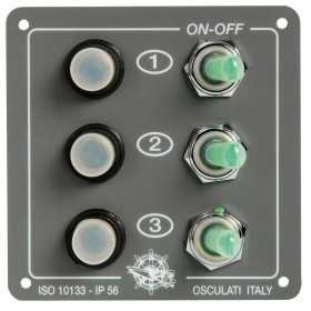 Control panel with 3 resettable switches OS1480000