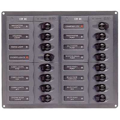 BEP Marine 904MN 12V DC Switch panel with 16 gangs 200x239x65mm UF63129L