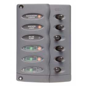BEP Marine CSP6-PTC 6 gang switch panel 158x112x75mm UF63141A BEP Marine CSP6-PTC 6 gang switch panel 158x112x75mm UF63141A