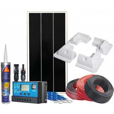 Kit Fotovoltaico 12V 100W Completo di Accessori e Regolatore PWM 10A N54130200231-20%