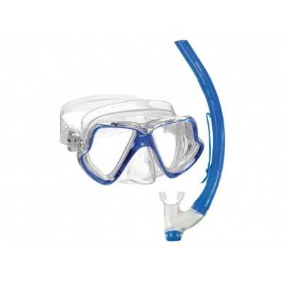 Set maschera e boccaglio in PVC per Adulto Blu N93957000003-18%