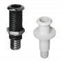 White Thru-hull fitting with standard flange and hose barb 22mm N40137701765B