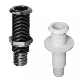 Thru-hull fitting with standard flange and hose barb 22mm Black colour N40137701765N