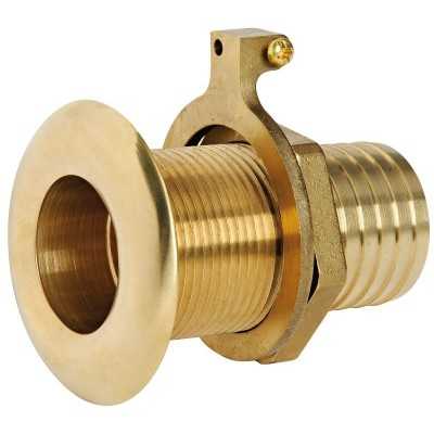 Yellow plated brass through deck fitting 1-1/2 inches thread 45mm pipe N42038201709