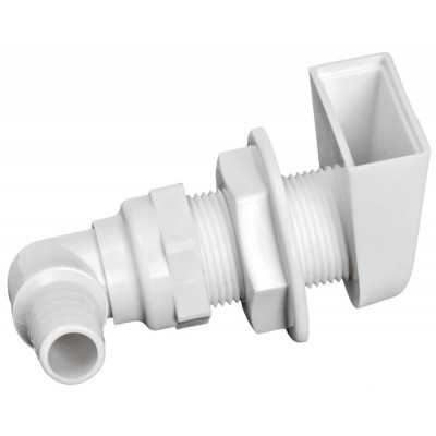 White plastic Scupper 90° outlet 19mm N42038202450