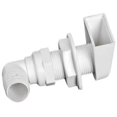 White plastic Scupper 90° outlet 25mm N42038202451