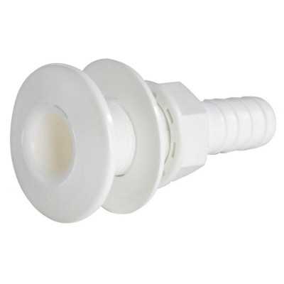White plastic seacock with hose adaptor 1 inch with hose connector 25mm N42038202472